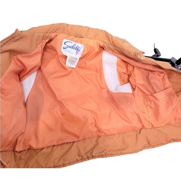 Subello Vintage 70s Ski Set Women 8 Orange Yellow Jacket Snow Bib Flare Pants M - Picture 11 of 16